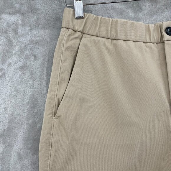 Everlane The Pull On Performance Chino Short 7" Tan Beige Elastic Waist - Picture 2 of 11